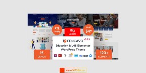 Educavo v3.1.1 现代时尚教育 LMS WordPress 主题更新日志- Compatible With WordPress 6.x.x Latest Version- Compatible With WooCommece Latest Version- Compatible With Elementor Latest Version- Revolution Slider Plugin Updated25 March 2024 (Version 3.1.0)